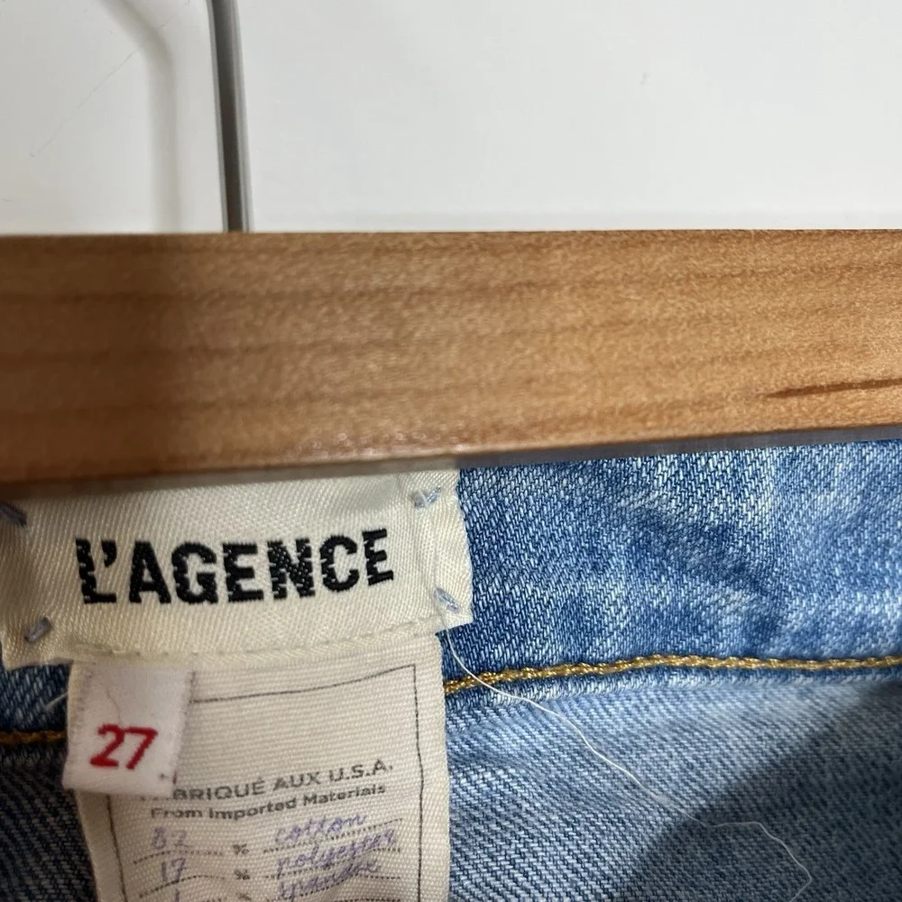 L'Agence High Line Skinny Jeans Womens Size 27 Stretch Distressed Light Wash